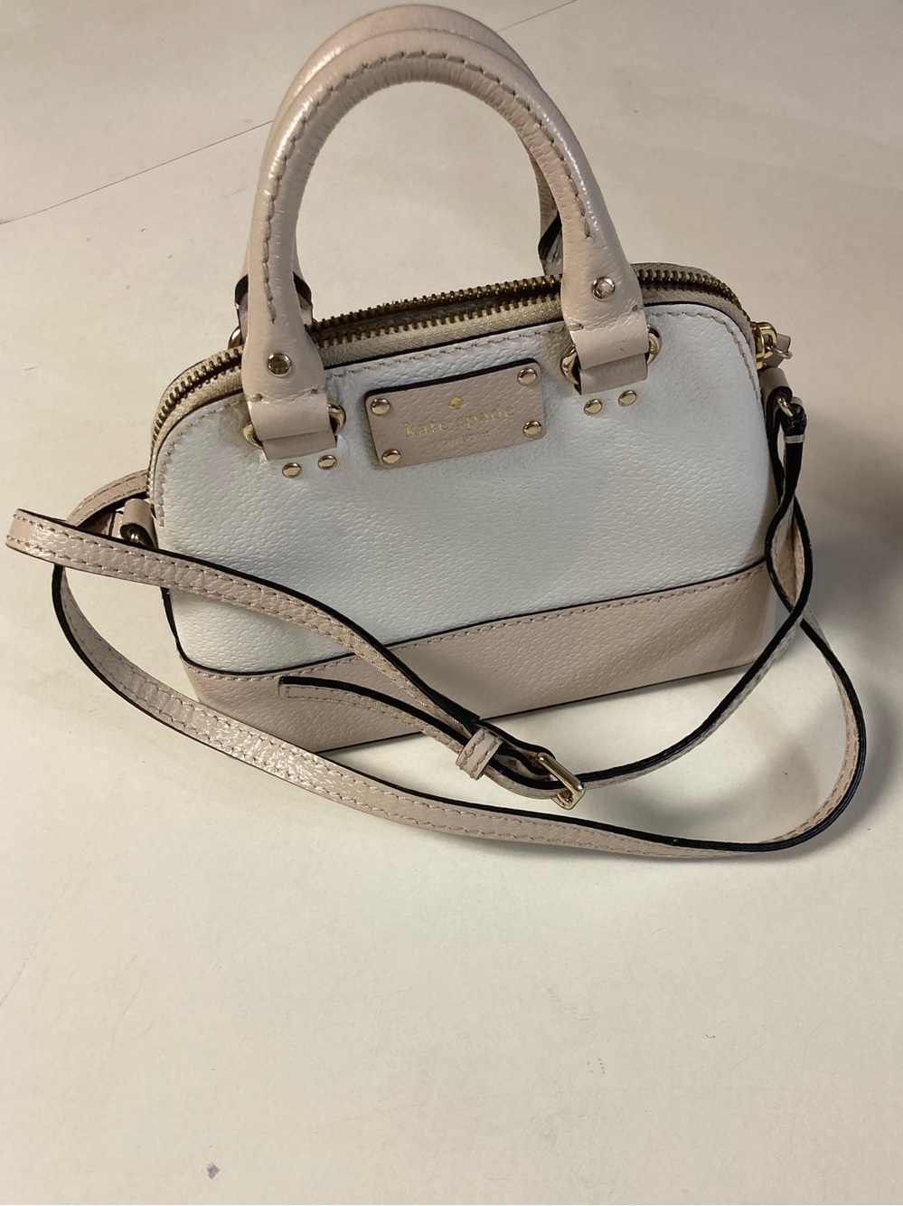 kate spade White Mini Leather Satchel Purse